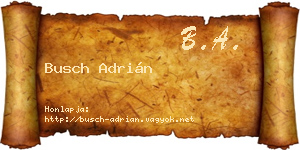 Busch Adrián névjegykártya